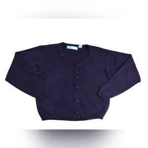Vintage Maggie Lawrence Women's Purple 80’s V-neck Cardigan Sweater, Sz M